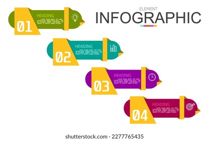 vector infographic data bar with warping golden paper template block. used for process diagram, presentation, working flow, information layout, banner, chart, and graph.