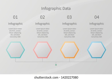 Vector infographic data timeline template with hexagon link connect, for presentation and templete 