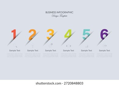 Diseño de infografía de Vector con 3, 6 pasos. opción o pasos. con íconos y números