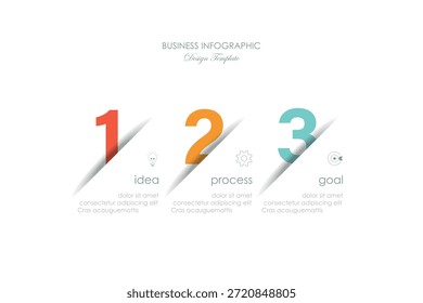 Diseño de infografía de Vector con 3, 6 pasos. opción o pasos. con íconos y números