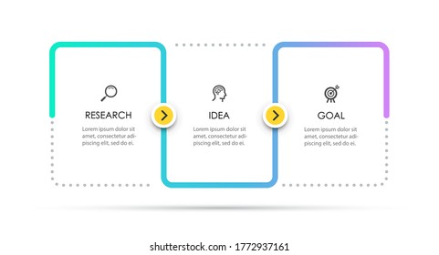 Vector Infographic design with 3 options or steps. Infographics for business concept. Can be used for presentations banner, workflow layout, process diagram, flow chart, info graph