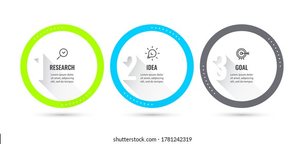 Vector Infografik Design mit 3 Optionen oder Schritten. Infografiken für das Geschäftskonzept. Kann für Präsentationen verwendet werden Banner, Workflow-Layout, Prozessdiagramm, Flussdiagramm, Infografik