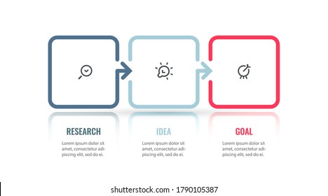 Vector Infographic design with 3 options or steps. Infographics for business concept. Can be used for presentations banner, workflow layout, process diagram, flow chart, info graph