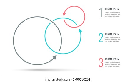 Vector Infografik Design mit 3 Optionen oder Schritten. Infografiken für das Geschäftskonzept. Kann für Präsentationen verwendet werden Banner, Workflow-Layout, Prozessdiagramm, Flussdiagramm, Infografik