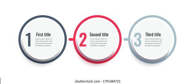 Diseño Infográfico Vector con 3 opciones o pasos. Infografía para el concepto de negocio. Se puede utilizar para presentaciones banner, diseño de flujo de trabajo, diagrama de procesos, diagrama de flujo, gráfico de información