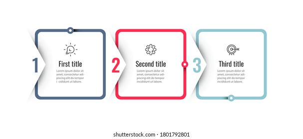 Vector Infographic design with 3 options or steps. Infographics for business concept. Can be used for presentations banner, workflow layout, process diagram, flow chart, info graph