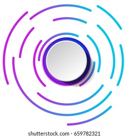 Vector infographic design. 3d paper label with circles around.