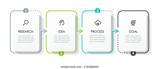 Vector Infographic design with 4 options or steps. Infographics for business concept. Can be used for presentations banner, workflow layout, process diagram, flow chart, info graph