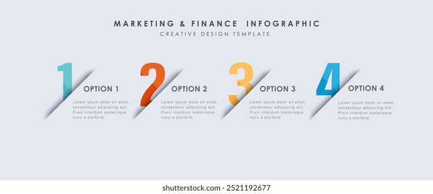 Projeto de Infográfico de Vetor com 4 opções ou etapas. 