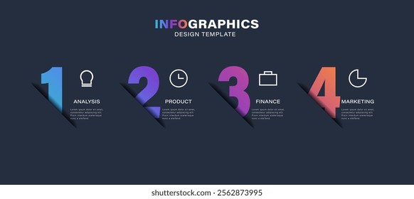 Vector infographic design with 4 options or steps. Infographics for business concept
