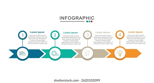 Vector infographic design with 4 options or steps for business concept, vector illustration.