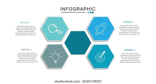 Vector infographic design with 4 options or steps for business concept vector illustration	