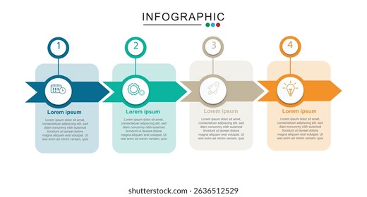 Diseño de infografía de Vector con 4 opciones o pasos para la Ilustración vectorial del concepto de negocio	