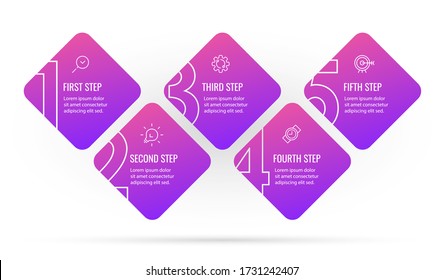 Vector Infographic design with 5 options or steps. Infographics for business concept. Can be used for presentations banner, workflow layout, process diagram, flow chart, info graph