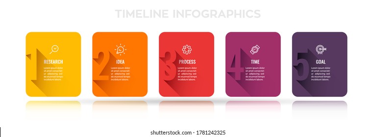 Vector Infographic design with 5 options or steps. Infographics for business concept. Can be used for presentations banner, workflow layout, process diagram, flow chart, info graph