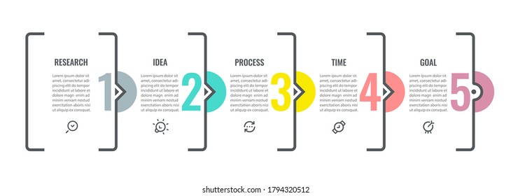 Vector Infographic design with 5 options or steps. Infographics for business concept. Can be used for presentations banner, workflow layout, process diagram, flow chart, info graph