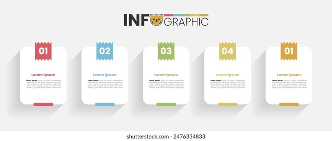 Vector Infographic design with 5 options. Infographics for business concept. Can be used for presentations banner, workflow layout, process diagram, flow chart, info graph