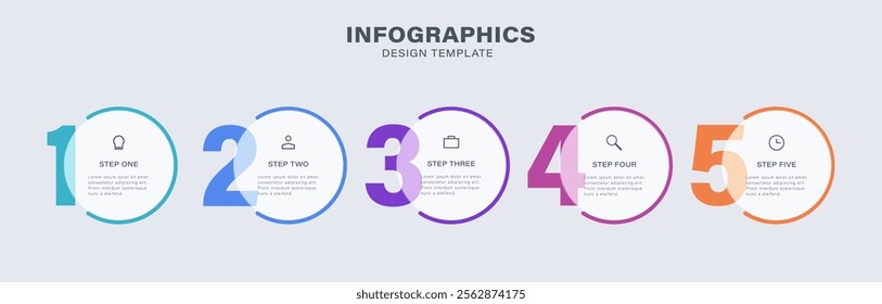 Vector infographic design with 5 options or steps for business concept