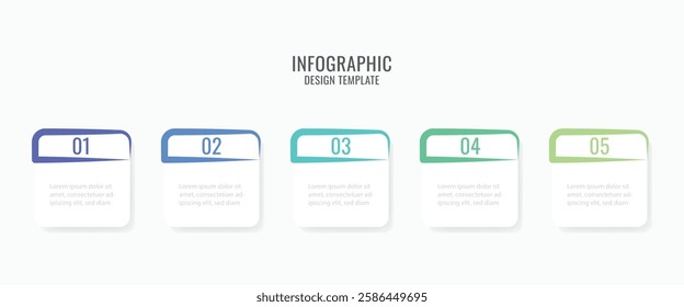 Vector Infographic design with 5 options or steps. Minimalistic vector template withnumbers

