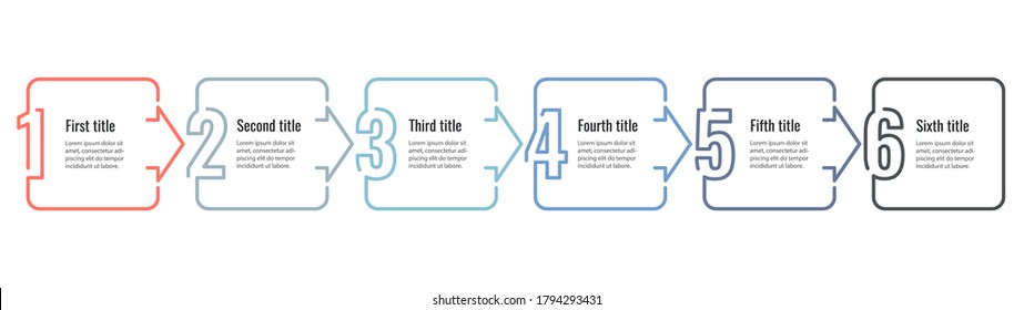 Vector Infographic design with 6 options or steps. Infographics for business concept. Can be used for presentations banner, workflow layout, process diagram, flow chart, info graph