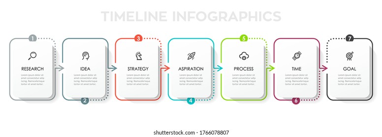 Vector Infographic design with 7 options or steps. Infographics for business concept. Can be used for presentations banner, workflow layout, process diagram, flow chart, info graph