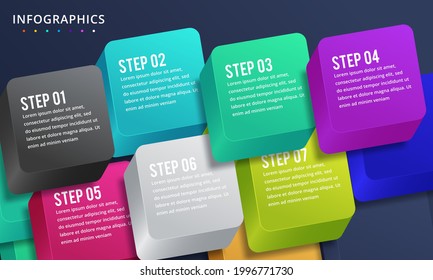 Vector Infographic design with 7 options or steps