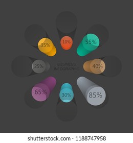 Vector Infographic design 8 options. Infographics business concept financial trading chart eight steps. Concept digital stock Market Trading. Abstract background diagram. Web banner line graph chart