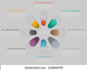 Vector Infographic design 8 options. Infographics business concept financial trading chart eight steps. Concept digital stock Market Trading. Abstract background diagram. Web banner line graph chart