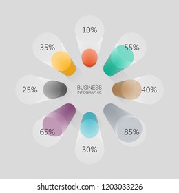 Vector Infographic design 8 options. Infographics business concept financial trading chart eight steps. Concept digital stock Market Trading. Abstract background diagram. Web banner line graph chart