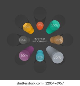 Vector Infographic design 8 options. Infographics business concept financial trading chart eight steps. Concept digital stock Market Trading. Abstract background diagram. Web banner line graph chart