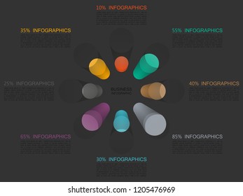 Vector Infographic design 8 options. Infographics business concept financial trading chart eight steps. Concept digital stock Market Trading. Abstract background diagram. Web banner line graph chart