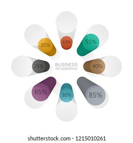Vector Infographic design 8 options. Infographics business concept financial trading chart eight steps. Concept digital stock Market Trading. Abstract background diagram. Web banner line graph chart