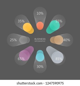 Vector Infographic design 8 options. Infographics business concept financial trading chart eight steps. Concept digital stock Market Trading. Abstract background diagram. Web banner line graph chart