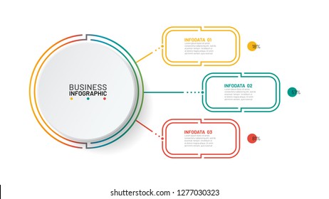 Vector infographic design. Business concept with 3 options, processes. Can be used for workflow diagram, presentation, chart, brochure. 
