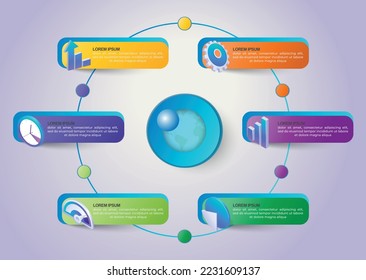 Vector infographic design. Business concept with 6 options, steps or processes.