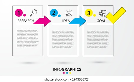 Vector Infographic design business template with icons and 3 options or steps. Can be used for process diagram, presentations, workflow layout, banner, flow chart, info graph