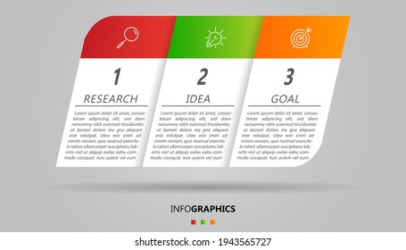 Vector Infographic design business template with icons and 3 options or steps. Can be used for process diagram, presentations, workflow layout, banner, flow chart, info graph
