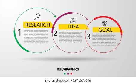 Vector Infographic design business template with icons and 3 options or steps. Can be used for process diagram, presentations, workflow layout, banner, flow chart, info graph