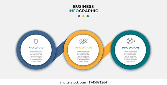 Vector Infographic design business template with icons and 3 options or steps. Can be used for process diagram, presentations, workflow layout, banner, flow chart, info graph