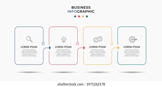 Vector Infographic design business template with icons and 4 options or steps. Can be used for process diagram, presentations, workflow layout, banner, flow chart, info graph