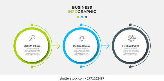 Vector Infographic design business template with icons and 3 options or steps. Can be used for process diagram, presentations, workflow layout, banner, flow chart, info graph