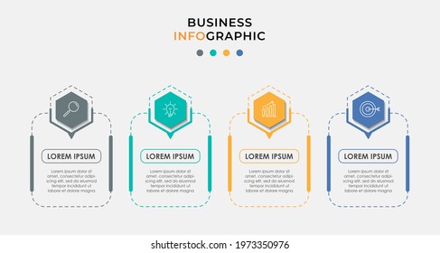 Vector Infographic design business template with icons and 4 options or steps. Can be used for process diagram, presentations, workflow layout, banner, flow chart, info graph