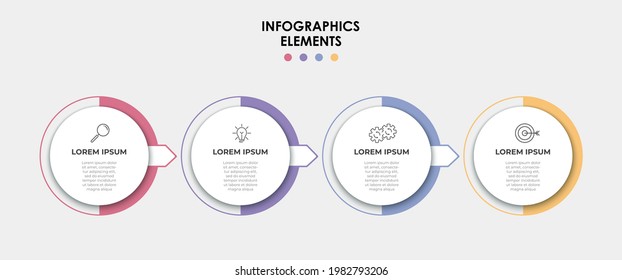 Vector Infographic design business template with icons and 4 options or steps. Can be used for process diagram, presentations, workflow layout, banner, flow chart, info graph