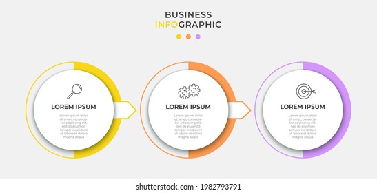 Vector Infographic design business template with icons and 3 options or steps. Can be used for process diagram, presentations, workflow layout, banner, flow chart, info graph