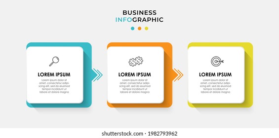 Vector Infographic design business template with icons and 3 options or steps. Can be used for process diagram, presentations, workflow layout, banner, flow chart, info graph
