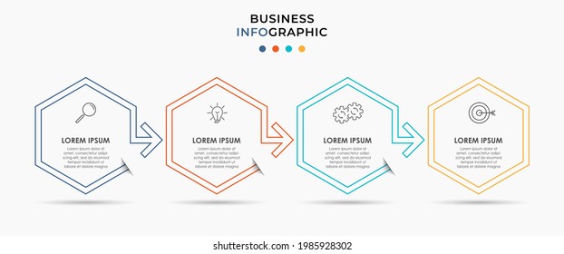 Vector Infographic design business template with icons and 4 options or steps. Can be used for process diagram, presentations, workflow layout, banner, flow chart, info graph