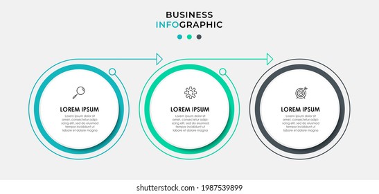 Vector Infographic design business template with icons and 3 options or steps. Can be used for process diagram, presentations, workflow layout, banner, flow chart, info graph