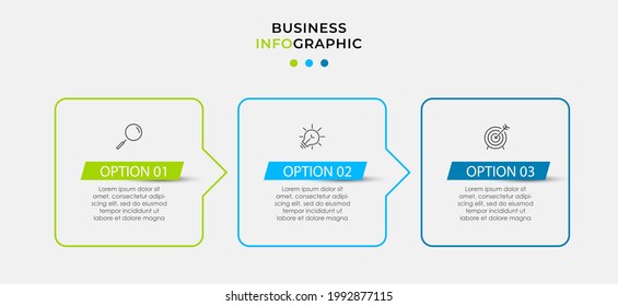 Vector Infographic design business template with icons and 3 options or steps. Can be used for process diagram, presentations, workflow layout, banner, flow chart, info graph