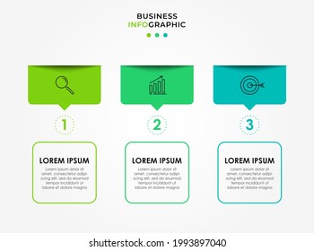 Vector Infografik Design Business Template mit Symbolen und 3 Optionen oder Schritten. Kann für Prozessdiagramm, Präsentationen, Workflow-Layout, Banner, Flussdiagramm, Info-Graphen verwendet werden