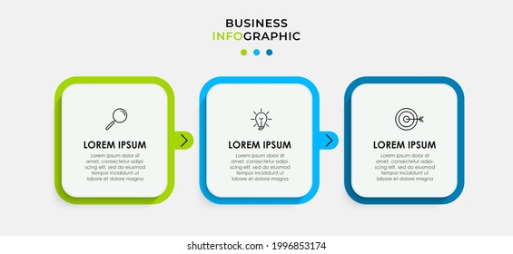 Vector Infographic design business template with icons and 3 options or steps. Can be used for process diagram, presentations, workflow layout, banner, flow chart, info graph